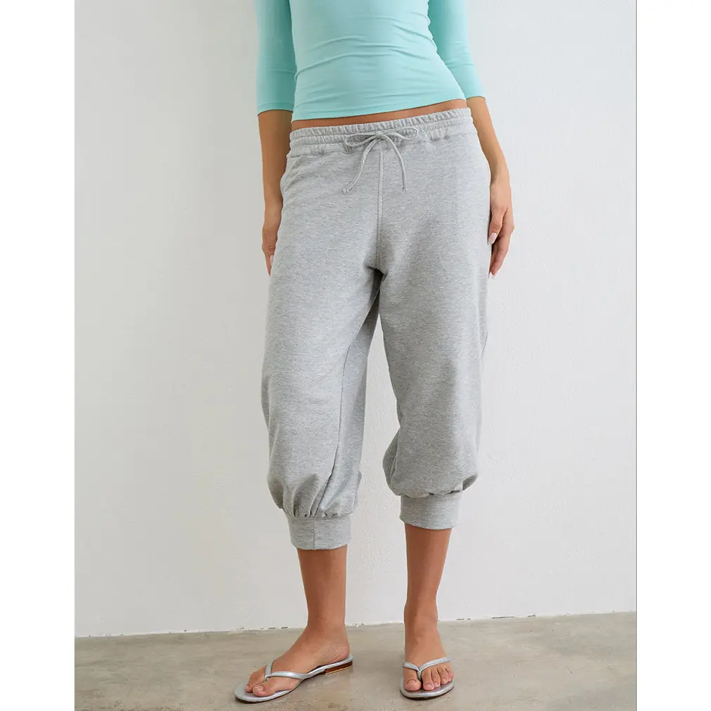 Kamsy Cropped Jogger in Grey Marl