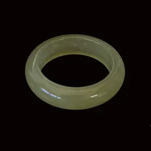 Natural Translucent Green Jade Jadeite Ring Band, Width 5.2mm