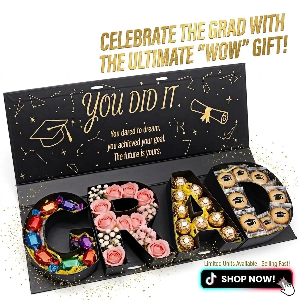 Class of 2026 Graduation Party Favor Box, Fillable GRAD Letter Cardboard Gift Box, Graduation Gift Box, Candy Snack Treat Box, Congrats Grad Celebration Decor, Graduation Gift Wrapping Gift Box Packaging for High School College Graduates, Gifts In Box