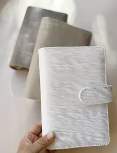 A6 Saffiano Leather Budget Binder: Cash Envelope System, Savings Challenge