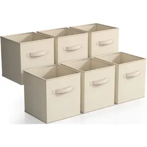 Storage Cube Bins - Neutral Colors (6-Pack) Boxes Household Organiser Basket