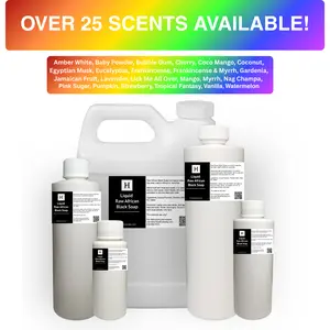 SCENTED Liquid Raw African Black Soap Natural Face Body Wash