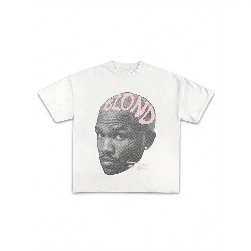 Frankkk Blond Pink Rap Graphic Cotton Oversized T-Shirt Y2K Streetwear Plus Size Summer Top Fan Gift