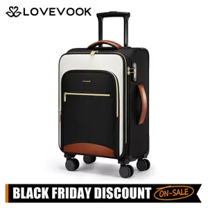 【Black Friday】LOVEVOOK 22x14x9 Carry On Luggage Suitcases with 4 Wheels, TSA Approved Travel Rolling Suitcase, Color Blocking Suitcase With Waterproof Compartment,Airline Approved Suitcase with TSA Lock. TikTokShopBlackFriday, Christmas Gift Ideas