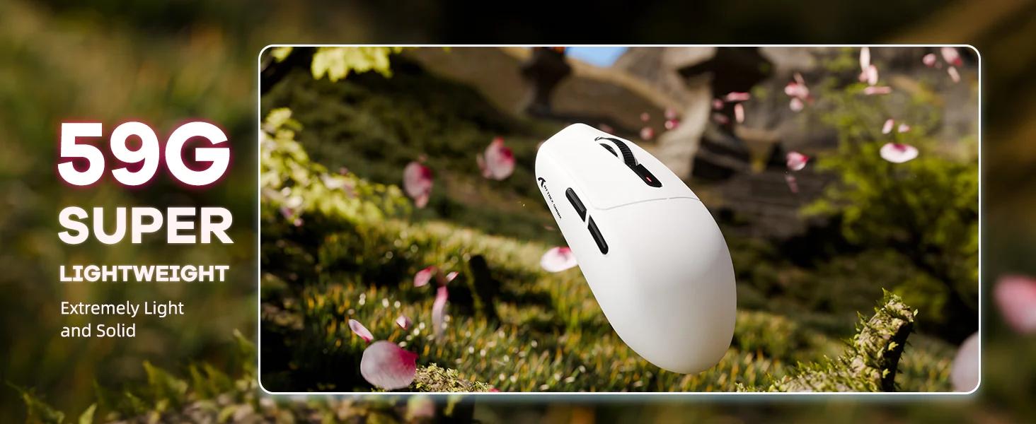 ATTACK SHARK G3 Wireless Gaming Mouse Tri-Mode 2.4G/BT5.2/USB-C PAW3311 Sensor 25000 DPI 59g Lightweight 5 Programmable Buttons 500mAh Rechargeable for PC/Mac pc accessories