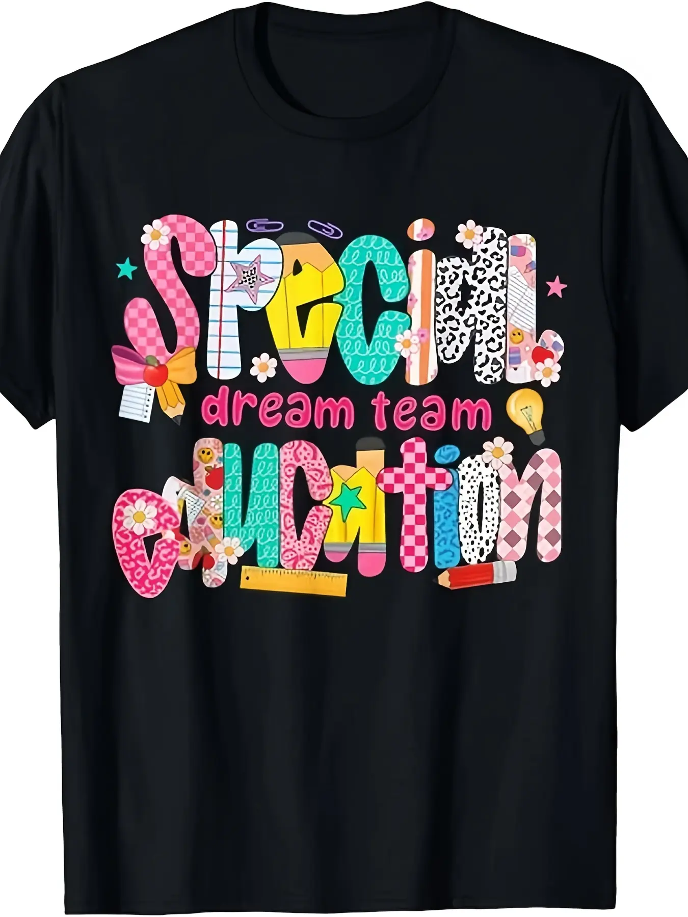 Special Education Dream Team Back to School SPED T unisex soft cotton short sleeve t shirt, vintage graphic casual tee for men women teens, perfect birthday holiday gift for camping travel gym daily street  wear