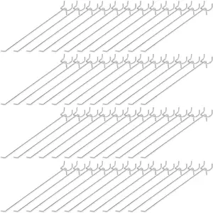 Funrous 100 Pack Peg Board Hooks Stainless Steel Pegboard Hooks Shelving Display Hanging Peg Board Holders for 1/8 and 1/4 Garage Storage Tools Organizer(10 inch)