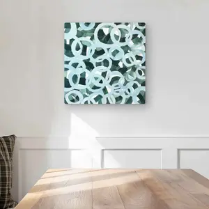 212 MAIN Aluminum Abstract Circles Metal Print Wall Art, 16x16 in, 3 lbs, Lightweight Minimalist Decor, Modern Home Accent for Living Room & Bedroom, Ideal for Art Lovers
