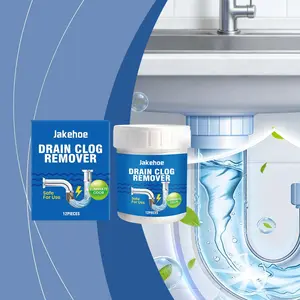 Jakehoe Drain Cleaner Tablets, Home Bathroom Hair Clog Remover, Odor Removal, Cleaning Tablets, Effective Pipe Unclogging