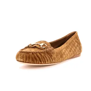 Pre-owned Gucci Women's Horsebit Mocassin Loafers GG Suede by Rebag