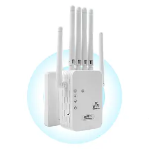 WiFi Extender, 6-Antenna Strong Signal Wifi Extender Signal Booster, 300Mbps WiFi Booster, Up to 9800 Sq.ft and 60 Devices, Ideal for Home Studios, Remote Workspaces, Wifi Repeater Extender