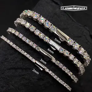 [LUMI83] Classic AAAAA+ Cubic Zirconia Tennis Chain Bracelt for Women Men D Color VVS Round Cut 4mm-5mm Hypoallergenic Gold Bracelet for Men Women - Size 7-8 Inch - Simulated Diamond Tennis Bracelets