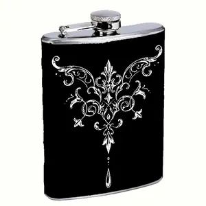 Stencil Art Design 8oz Stainless Steel Flask Stencil Art Design 8oz Stainless Steel Flask
