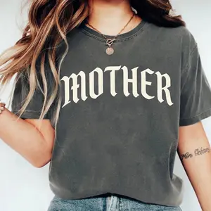 Comfort Colors T-shirt with gothic mother design, trendy alternative metalcore style tee, edgy and bold graphic, perfect for fans of dark aesthetic fashion