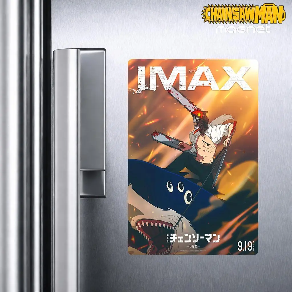 Chainsaw Man Denji Shark Fridge Magnet, Anime Action Poster Locker Magnet, Cinematic Manga Style, Cruise Cabin Decor, Otaku Gift