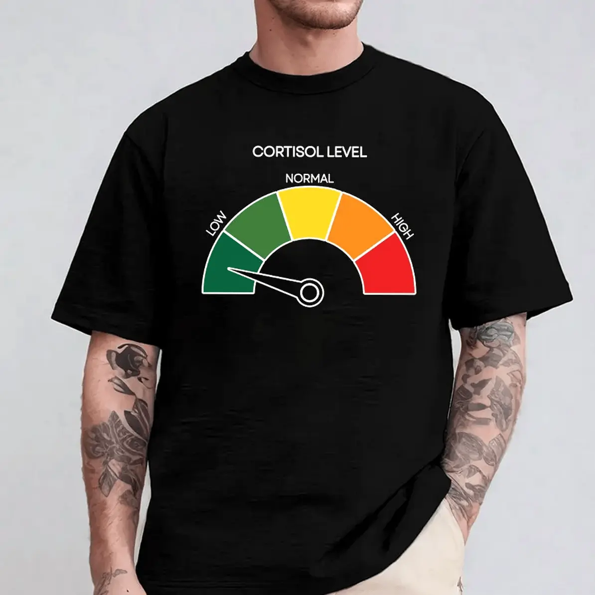 Cortisol Level Shirt Stress Humor Hoodie Mental Health Meme Tee Hoodied Universal Cotton Hoodie
