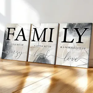 3-Pack Wood Frame Canvas Art Posters, Modern Home Wall Decor, Indoor Decoration, Waterproof, Suitable for Bedroom, Office, Hallway, Fashionable Letter Art