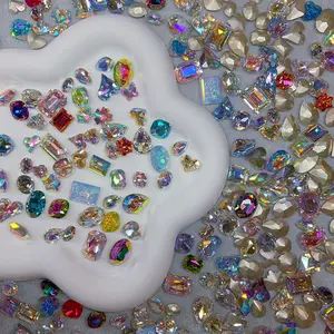 High Quality K9 Crystal Pointed Back Mixed Shapes Colors Nail Art Charms Phone Case Accessories Sparkling DIY Decoration