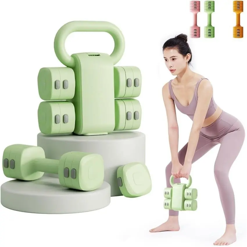 4-in-1 Adjustable Dumbbell Set,22LBS/11LBS Hand Weights for Women,1s-Adjust Dual-Stable Dumbbell Set for Women Home Gym & Outdoor equipment wide grip safety guarantee fit Dumbbell Barbell Set Coated Cast Iron Kettlebell Powder Dumbbell Weight Set free