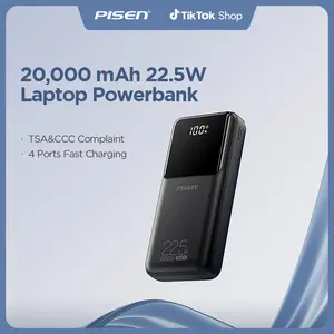 Pisen CCC Certified Power Bank 20000mAh 22.5W Fast Charging Portable Charger with LED Display 2USB-A 1USB-C for iPhone Samsung & More