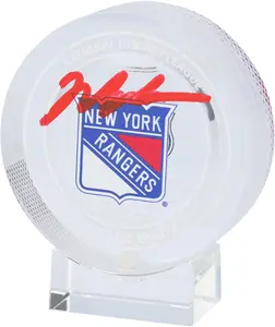 Mark Messier New York Rangers Autographed Crystal Puck - Filled with Ice from the 2023-2024 NHL Season - Fanatics Authentic Certified