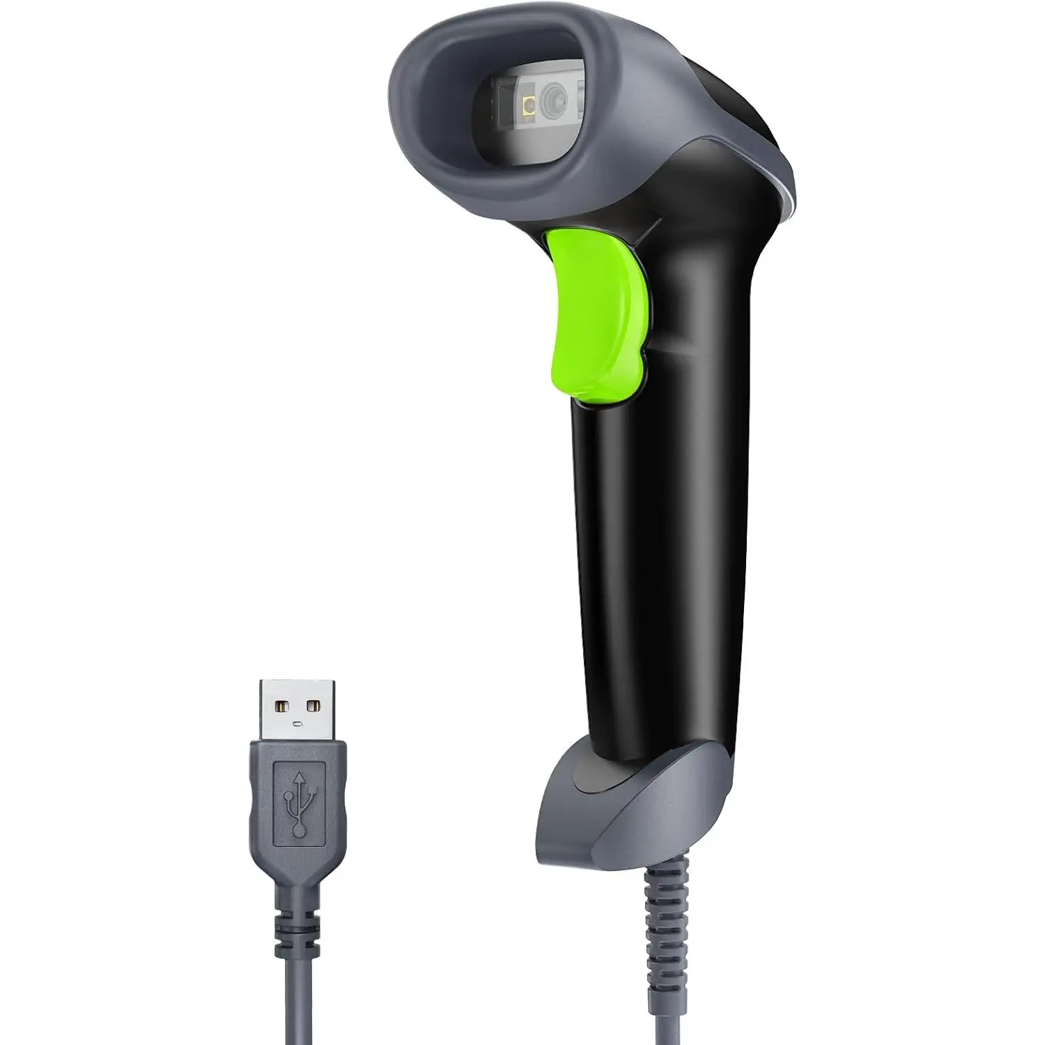 Handheld  Code Scanner Data Matrix Barcode Reader Wired Automatic with Long Cable for Mobile Payment Supermarket Warehouse