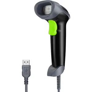 Handheld  Code Scanner Data Matrix Barcode Reader Wired Automatic with Long Cable for Mobile Payment Supermarket Warehouse