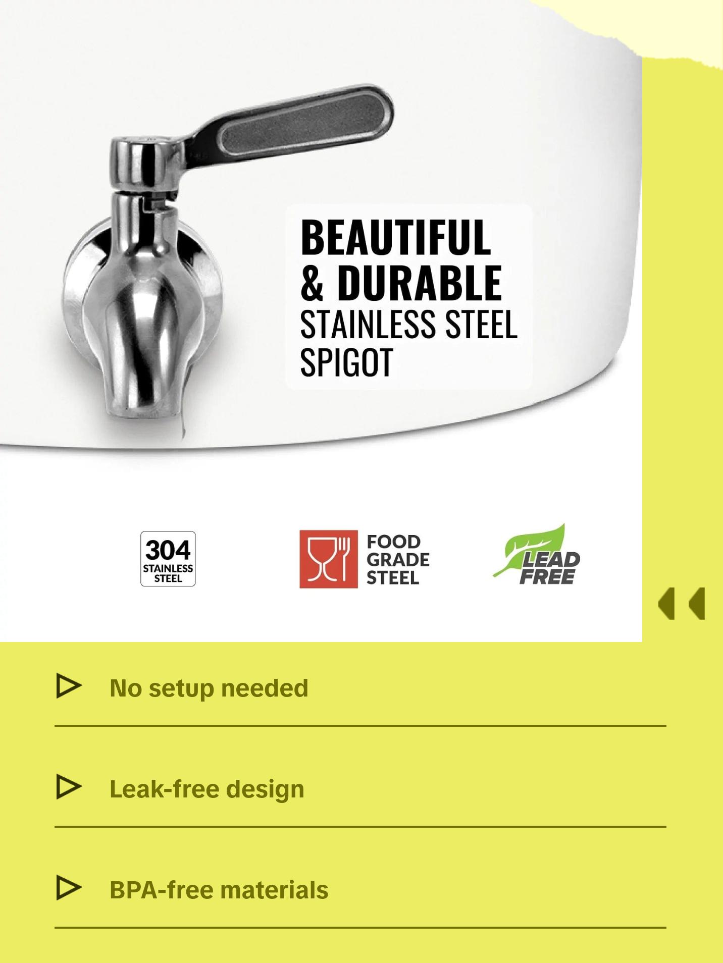 GEO Porcelain Ceramic Crock Water Dispenser w/ Stand – White