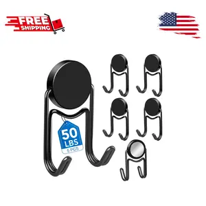 Magnetic Hooks, 50 lbs in Cruise Cabin Ship 5Pcs (Black)