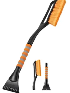 27" Detachable Snow Brush & Ice Scraper for Car Windshield - Paint-Safe Bristles, Ergonomic Foam Grip, Freeze-Resistant (-40°F) | Winter Essential for Cars, Trucks, SUVs