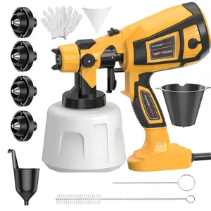 Paint Sprayer 1000W High Power Electric Spray Paint with Adjustable Spray Width Knob 4 Nozzles,1400ml High Capacity Container,Easy to Clean for Paint Sprayer for Furniture Garder Fence Walls Chairs Door Etc.