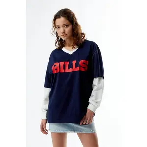 WILD COLLECTIVE Women's NFL Wild Collective x PacSun Buffalo Bills Mesh Long Sleeve Jersey