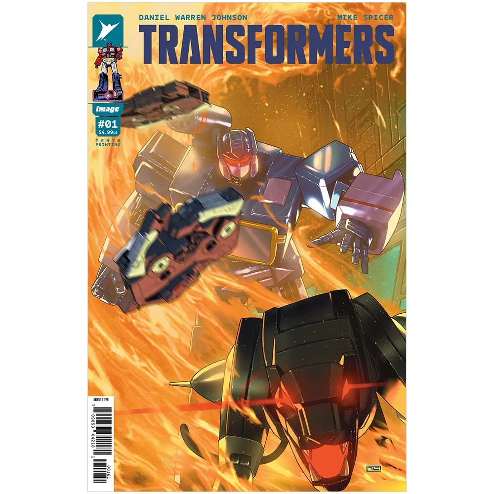 Transformers #1 Comic Book - Tenth Printing, Cover F (Clarke Variant), Image Comics, New Universe Energon Universe, Ravage