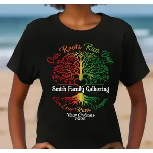 Customizable Family Reunion Shirts, Our Roots Run Deep with Heart Family Group Shirt, Family Matching Vacation Shirts, Unisex, Kids, Babies