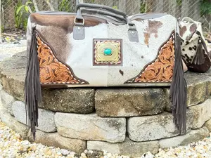 Terminal to Trail : Saddle Dust Brown Leather & Cowhide Duffel Bag