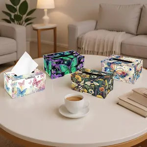 1pc DIY Diamond Painting Tissue Box Cover Kit, Wood Material Crystal Rhinestone Diamond Art Tissue Holder for Living Room, Dining Room Table Decor, Home Decoration, Gifts for Friends and Family, Suitable for Birthday, Wedding, Christmas