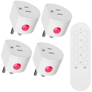 Remote Control Outlet 10A Wireless Light Switch, 130FT Range Smart Plug with Remote for Household Appliances, Lamps, Fans, Lights, Home Office and Convenient Power Control