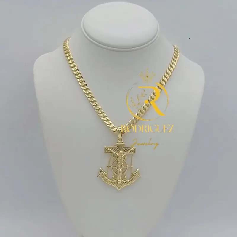 Rodriguezjewelry # 497 Necklace (7 mm) # 408 Pendant