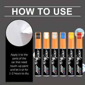 (FS)6pcs/set Car Scratch Remover Pen, Car Paint Repair Pen, Quick Scratch Fixes Easy Application for Smooth Surfaces, Essential Auto Care Accessory