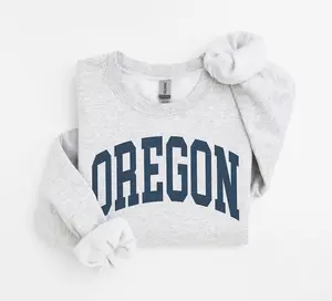 Oregon Sweatshirt, Oregon OR Pullover, Vintage Varsity Aesthetic, Trendy Travel Destination Gift, Unisex Crewneck Sweatshirt