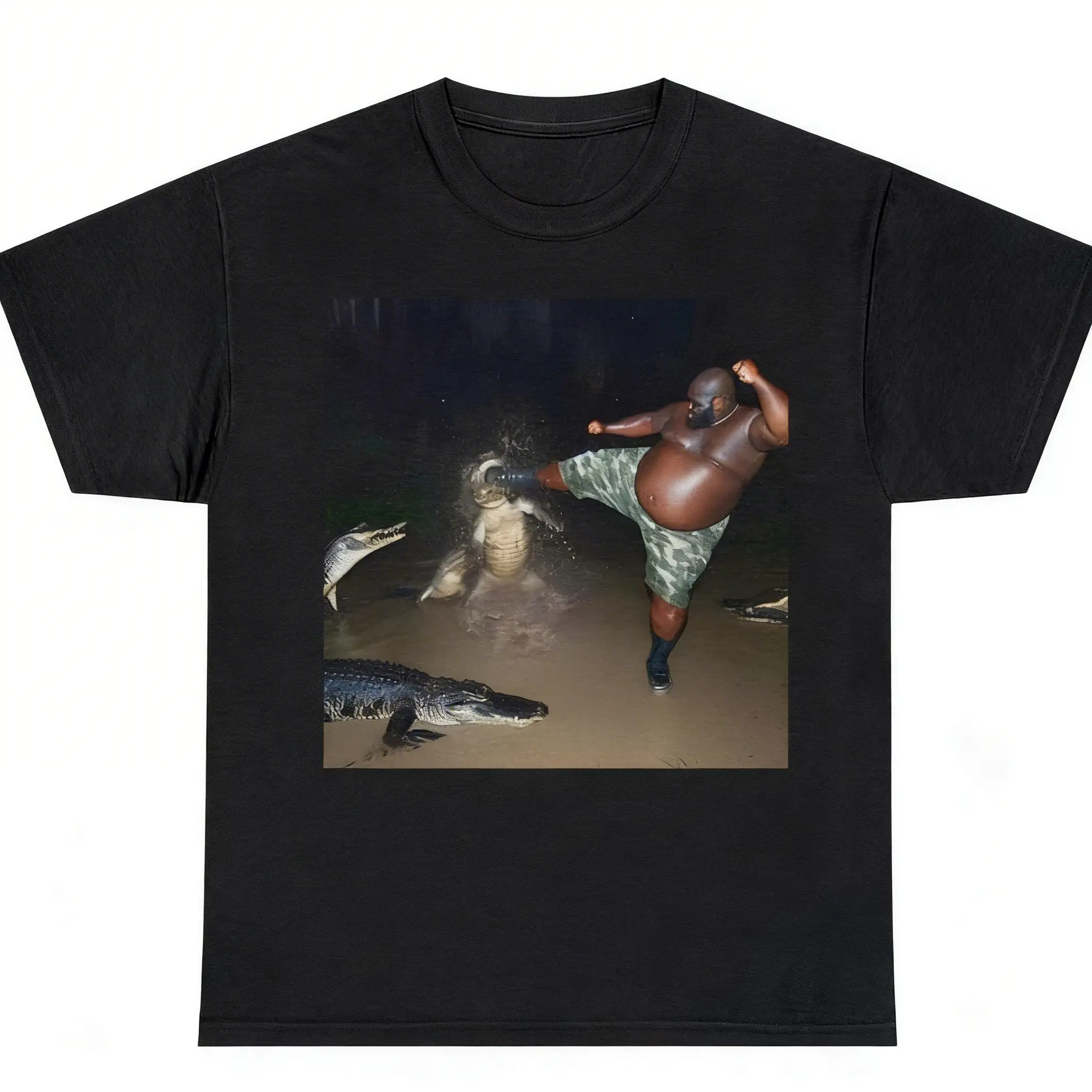 Men's Humorous Graphic Tee, Seamless Fitted Sports Top with Ribbed Round Neck, Perfect for Parties and Gifting, Party, Crew Neck
