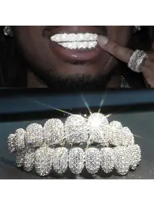 Halloween hip-hop braces, exaggerated rap diamond braces, Tooth Braces