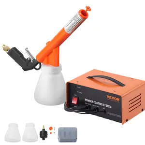 Summervibes VEVOR Powder Coating System, 50KV Electrostatic Output Powder Coating Kit with Foot Switch, Spray Gun, Nozzles and Powder Cups, Powder Coating Equipment for Home DIY and Commercial Production