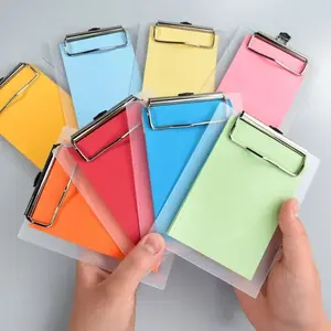 1 Set Mini Transparent Clipboard and Colorful Notepad, Small File Folder Organizer, Writing Pad, Paper Holder Clip, Bill Folder, Board Stationery Office School Supplies