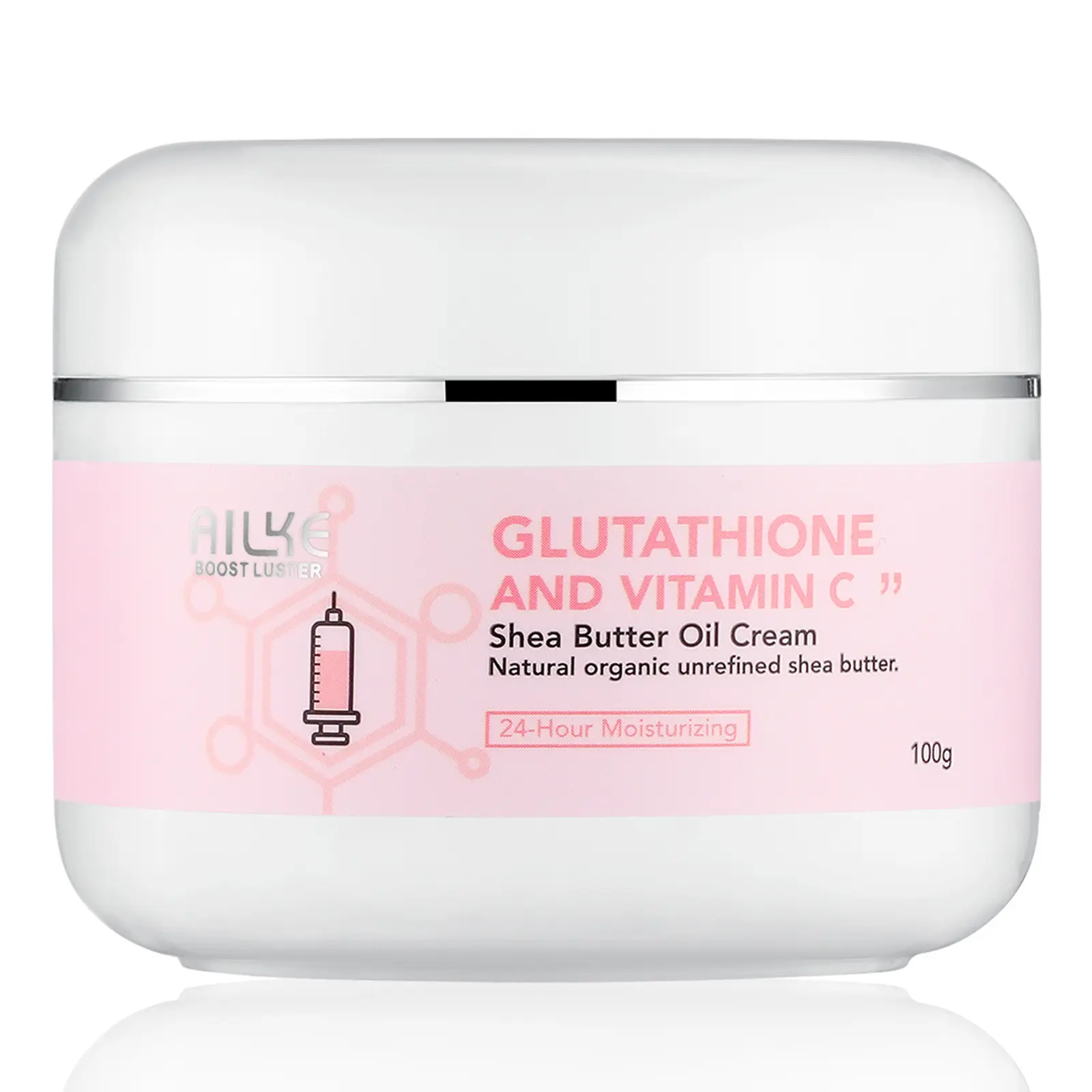 AILKE Organic Unrefined Shea Butter Oil Cream, Daily Skin Moisturizer For Face & Body, Soften, Smooth & Boost Radiance, Alleviates Dryness, With Glutathione And Vitamin C, 3.5 oz