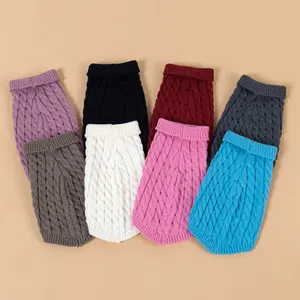 Pet Dog Turtleneck Knitting Sweater Coat Winter Warmer Thickening Pullover Knitwear Crochet Coat Clothes Husky Clothes for Small Medium Dog Cat