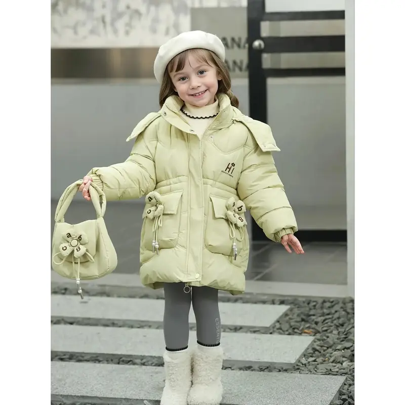 Girls Winter Dress Coat - Fashion Button Down Lapel Jacket With Pockets 5-14 Years