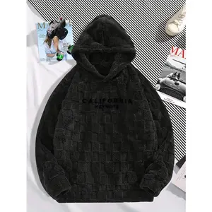 California Embroidered Fleece Hoodie | Street Style Unisex Pullover with No Zipper | Comfortable Fit Long Sleeve Casual Black Top for Men Women & Couples Gift