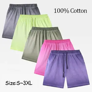 Women’s Loose Shorts | Pure Cotton Grungy Washed Ombré Summer Outfit Vintage Matching Couple Style Suitable for Both Men and Women Loose Fit Trendy Streetwear Baggy Gradient style bottoms