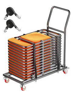 VEVOR Folding Chair Rack Cart for 25 Chairs of 300 LBS L-shape Horizontal